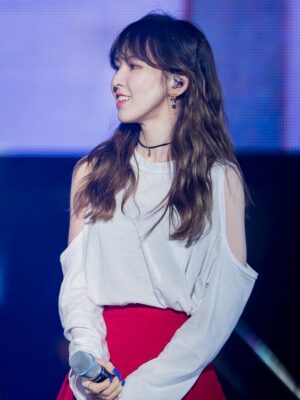 White Cut-Out Shoulder T-Shirt | Wendy – Red Velvet