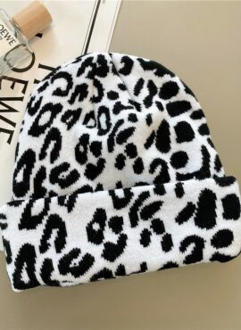 White Leopard Pattern Beanie | Heeseung - Enhypen