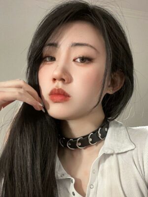 Black Grunge Choker Necklace With Loops Jinsoul – Loona (4)
