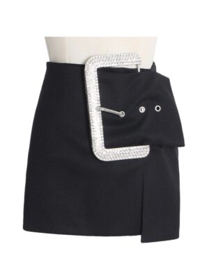 Black Large Buckled Skirt Karina – Aespa (2)
