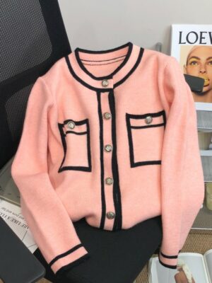 Candy Pink Knitted Cardigan Jennie – BlackPink (4)