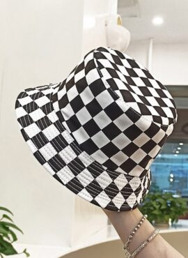Black And White Checkered Bucket Hat | Doyoung – NCT