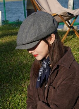 Grey Newsboy Beret Hat | Seo Dan Ah - Run On