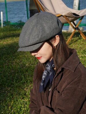 Grey Newsboy Beret Hat Seo Dan Ah – Run On (5)