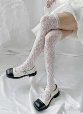White Lace Knee Socks | Hyoyeon - Girls Generation