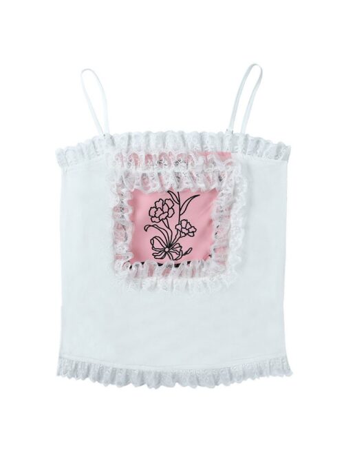 White Lace Flower Camisole | Hyuna