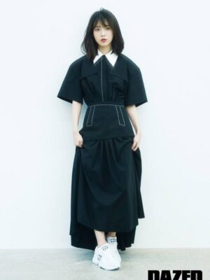 Black Pleated Long Skirt | IU