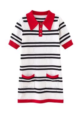 White Striped Polo Dress | IU