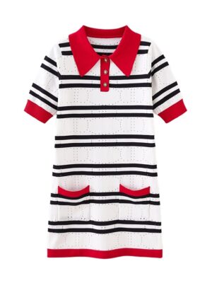 IU – White Striped Polo Dress (9)