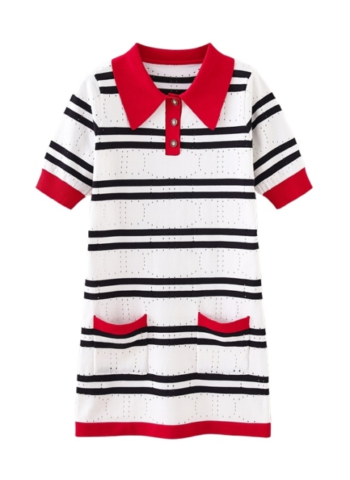 White Striped Polo Dress | IU