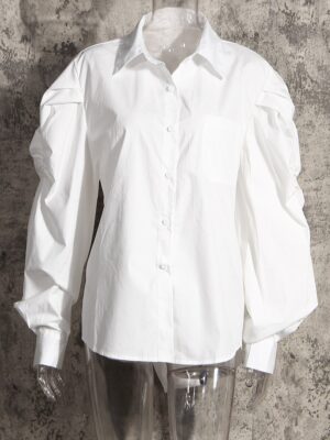 Mia – Everglow White Puffed Sleeve Shirt (4)