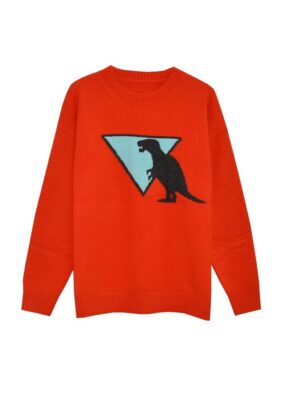 Red T-Rex Dinosaur Sweater LeeKnow – Stray Kids (1)