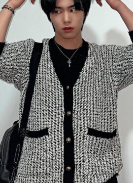 Black Knitted Loose Cardigan | Rocky - Astro
