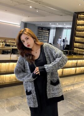 Black Knitted Loose Cardigan | Rocky - Astro