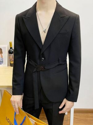 Sunghoon – Enhypen Black Belted Suit Jacket (5)