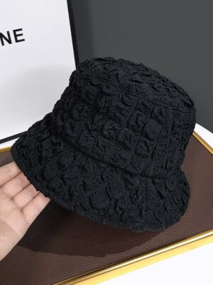 Winter – Aespa Black Textured Bucket Hat (24)