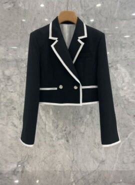 Black Outlined Double-Breasted Suit Blazer Jacket | Woo Young Woo - Extraordinary Attorney Woo