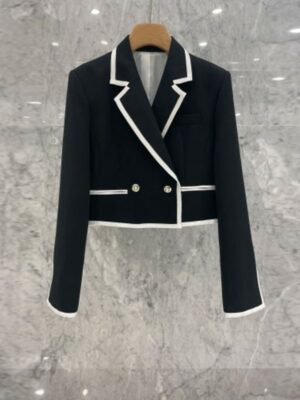 Black Outlined Double-Breasted Suit Blazer Jacket Woo Young Woo – Extraordinary Attorney Woo (1)