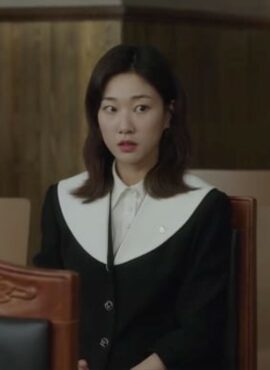 Black Wide Shawl Collar Suit Blazer Jacket | Choi Su Yeon - Extraordinary Attorney Woo