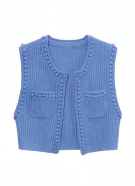 Blue Knitted Open Vest | Woo Young Woo - Extraordinary Attorney Woo