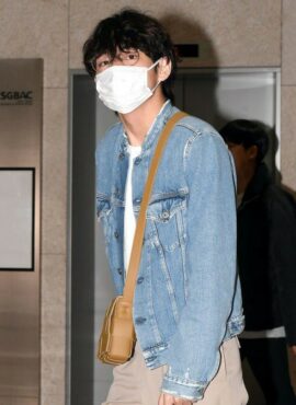 Blue Ragged Neckline Denim Jacket | Taehyung - BTS