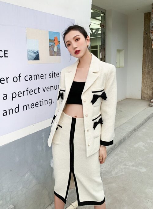 White Ribbon Tweed Jacket | Dahyun – Twice
