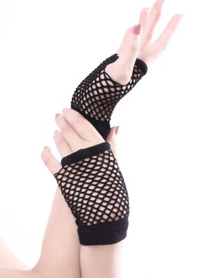 Somi – Black Half-Finger Mesh Gloves (4)