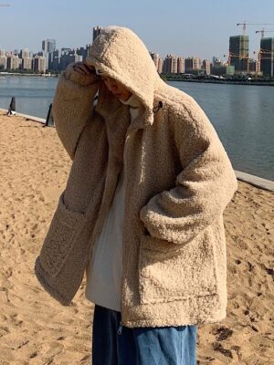Taehyung – BTS Brown Hooded Fleece Jacket (8)