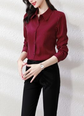 Red Stripe Collared Shirt | Taehyung - BTS