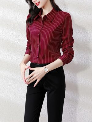 Taehyung – BTS Red Stripe Collared Shirt (12)