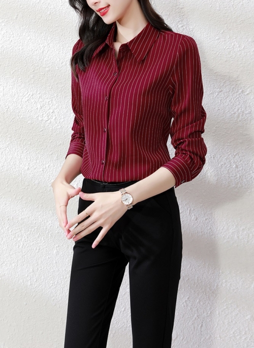 Red Stripe Collared Shirt | Taehyung – BTS