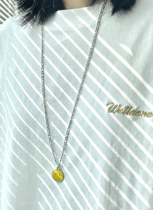 Yellow Smiley Face Necklace | Taehyung – BTS