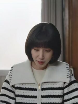 White Striped Wide Collar Jacket | Woo Young Woo – Extraordinary Attorney Woo