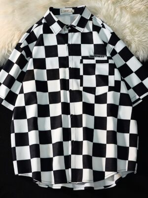 Winwin – NCT Black And White Checkerboard Shirt (4)