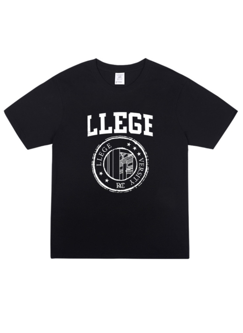 Black “LLEGE” Logo Print T-Shirt | Moonbyul – Mamamoo
