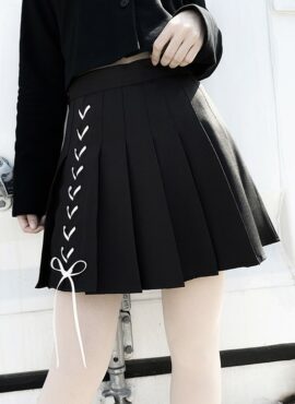 Black Side Tie Pleated Skirt | Wendy - Red Velvet