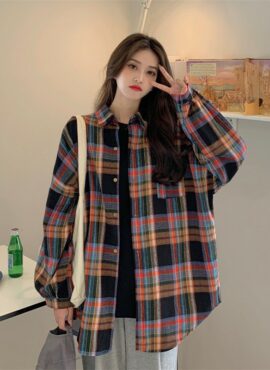 Multicolored Checkered Flannel Shirt | Hyungwon - MONSTA X