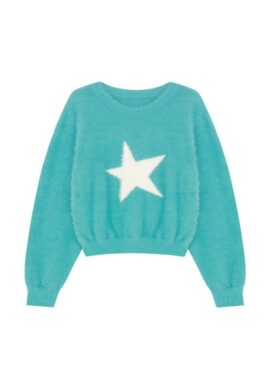 Aqua Blue Star Fleece Sweater | Soyeon - (G)I-DLE
