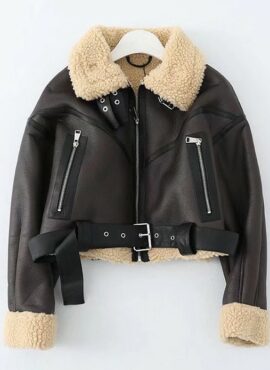 Black Faux Leather Motorcyle Jacket With Fur Details | Moonbyul - Mamamoo