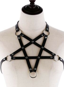 Black Star Faux Leather Harness Belt | E:U - Everglow