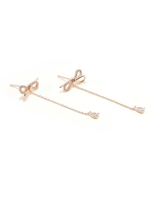 Gold Crystal Bow Tassel Drop Earrings | Jung Hee Joo - Memories of the Alhambra