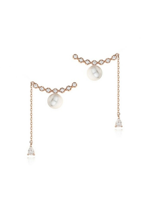 Gold Crystal Pearl Drop Earrings | Kim Mi So - What's Wrong With Secretary Kim