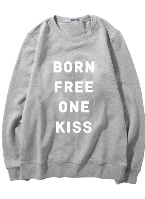 Grey “Born Free” Print Sweatshirt | Nam Hong Joo – While You Were Sleeping