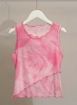 Pink Rose Layered Mesh Top | Minnie - (G)I-DLE