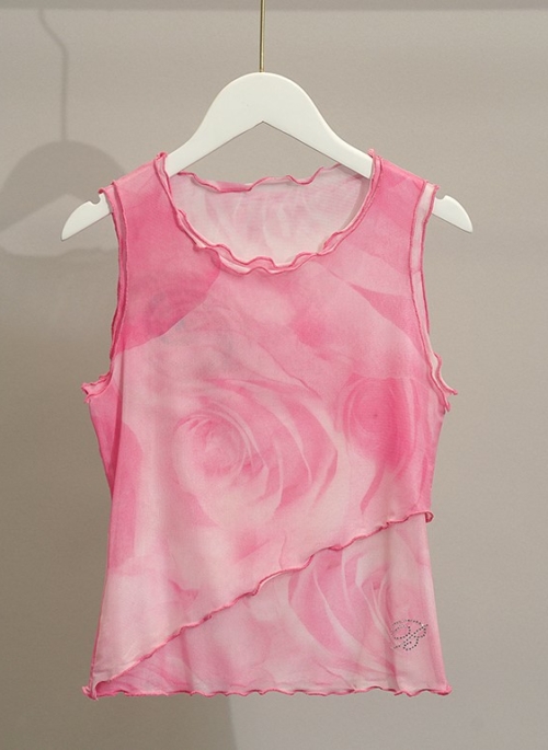 Pink Rose Layered Mesh Top | Minnie – (G)I-DLE