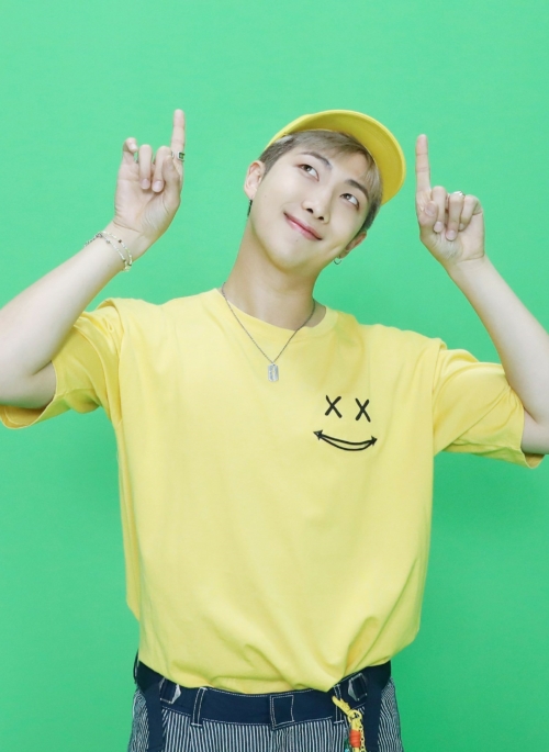 Yellow “Smile For Me” Print T-Shirt | RM – BTS