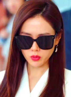 Black Dotted Big Sunglasses | Yoon Se Ri - Crashlanding On You