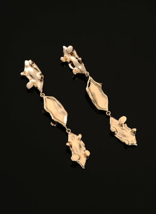 Gold Abstract Dangling Earrings | Ko Moon-Young - It's Okay Not To Be Okay