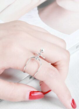 Silver Double Pierced Pearl Ring | Hongjoong - ATEEZ