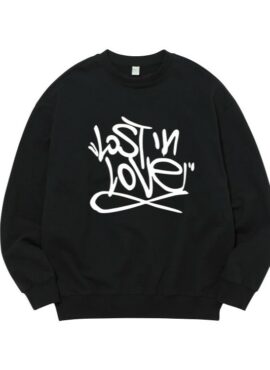 Black 'Lost In Love' Printed Sweatshirt | Jaemin - NCT